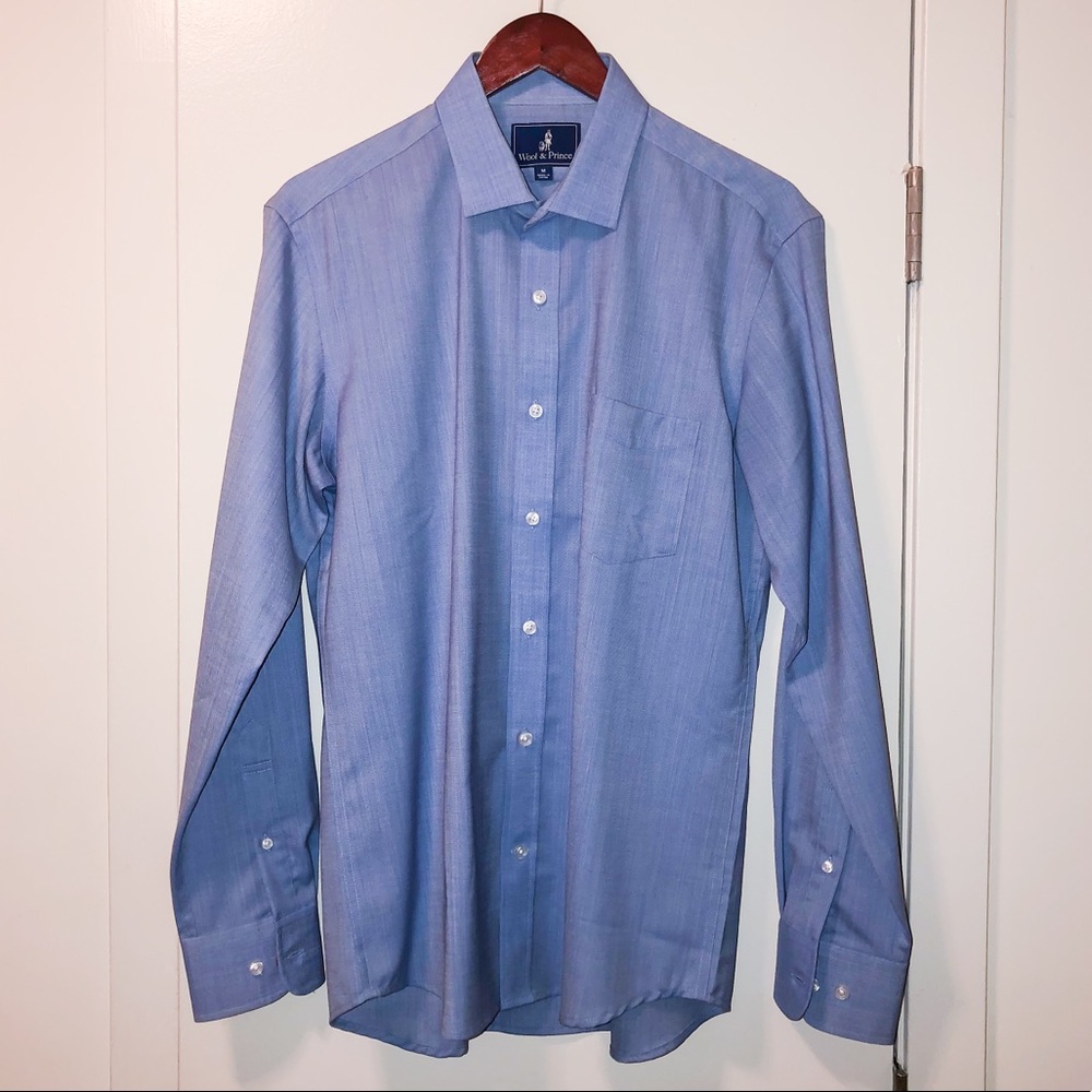 Wool & Prince Spread Collar Blue Oxford